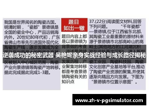 逆袭成功的秘密武器 吴艳妮亲身实战经验与成长路径揭秘